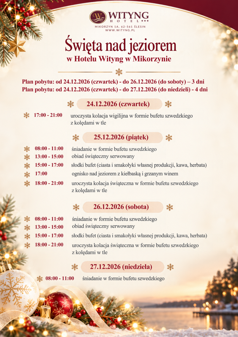 oferta święta nad Jeziorem Wityng 2026